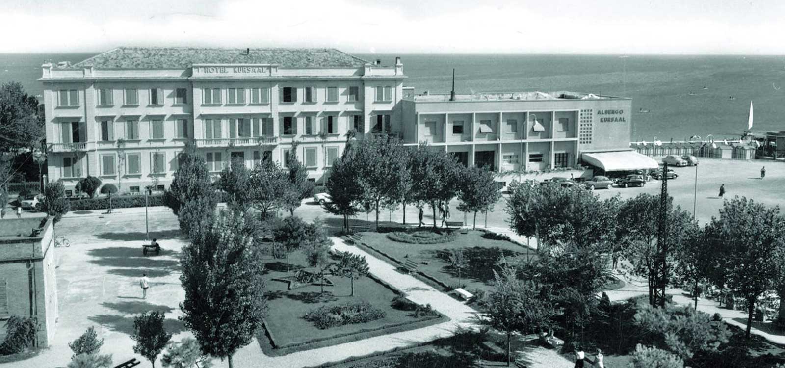 Historical image of the Hotel Kursaal in Cattolica